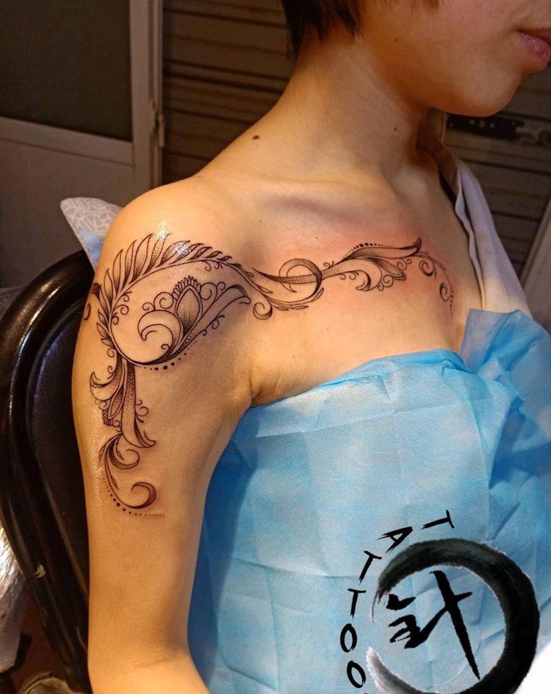 简约纹身图片_手臂胸部点刺几何简约 线条纹身图案