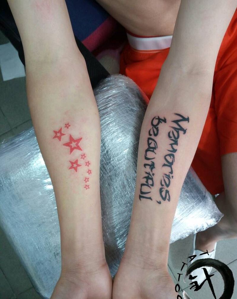 字母|星星纹身图片_手臂清新几何字符原创小白刺青塔图 针成品纹身图案