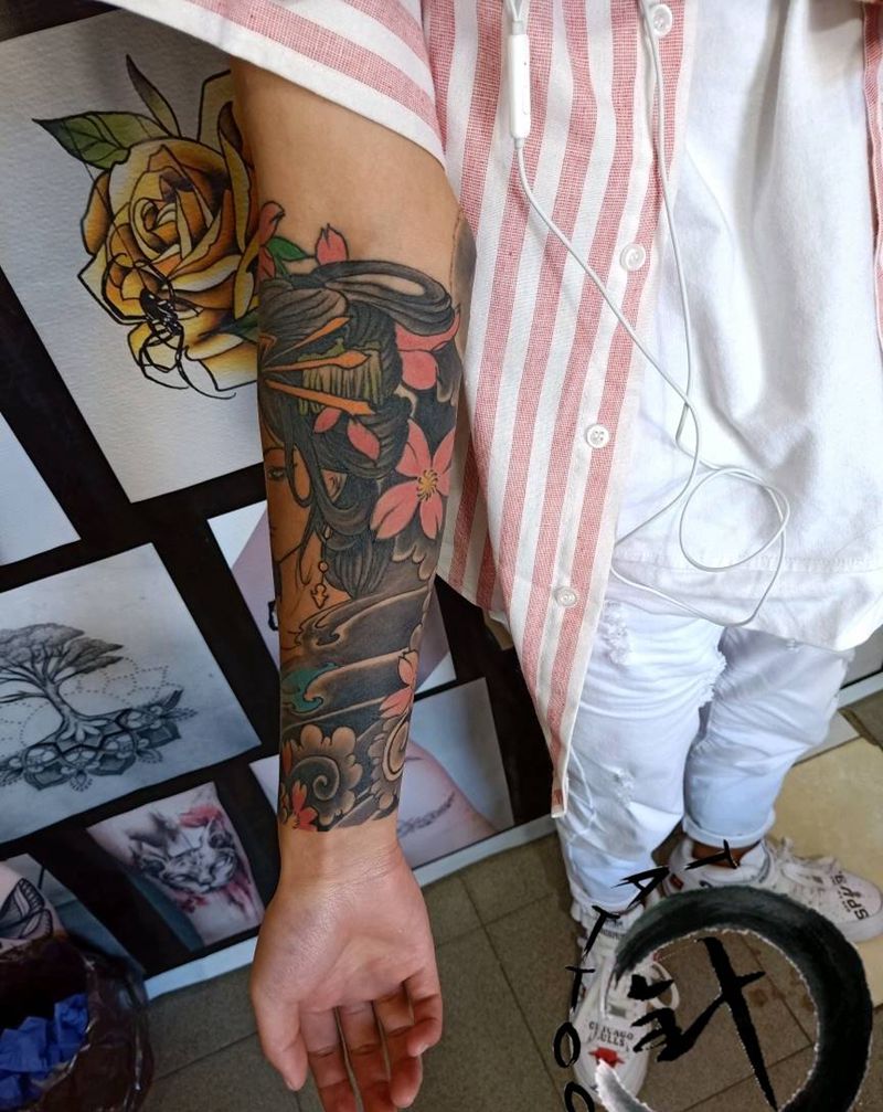 艺伎恢复后纹身图片