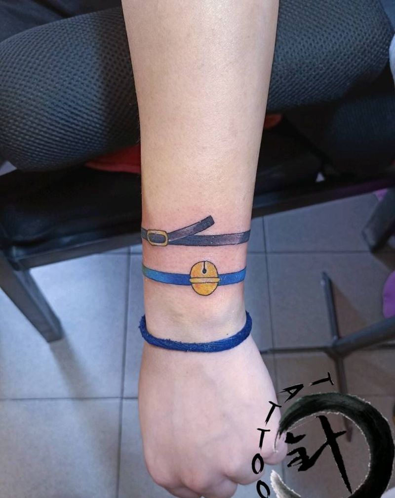 手环纹身图片_手臂水彩手环纹身图案