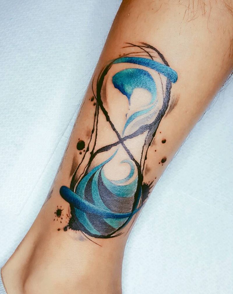 沙漏遮盖纹身图片