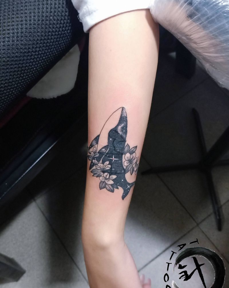 鲸鱼 遮盖纹身图片_手臂遮盖鲸鱼纹身图案