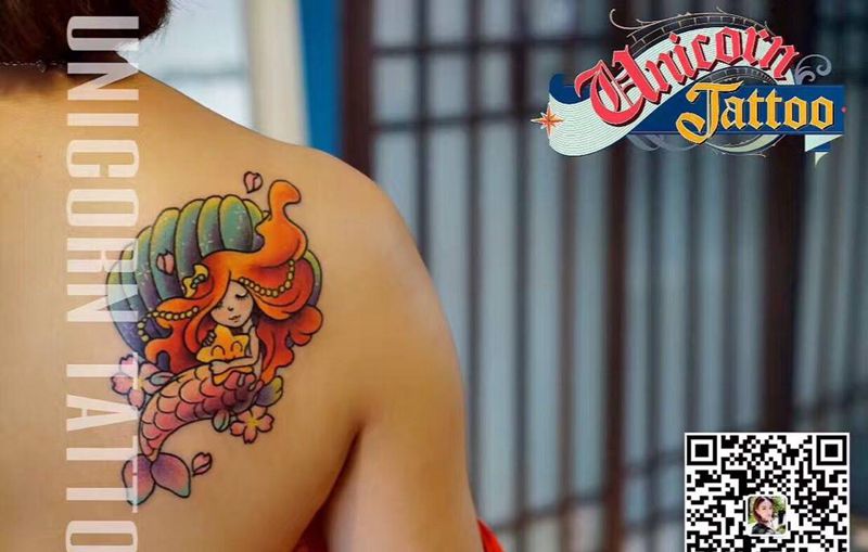 卡通美人鱼纹身图片