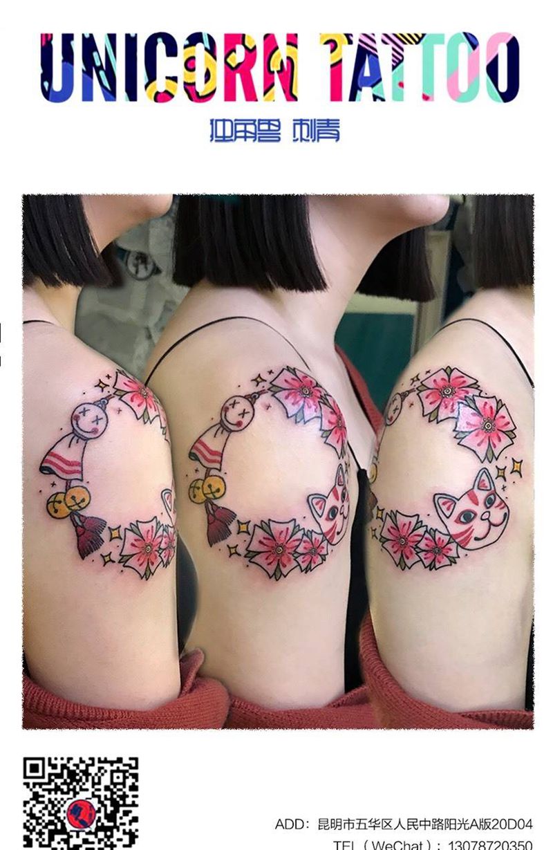 肩环纹身图片_肩部日式原创纹身图案