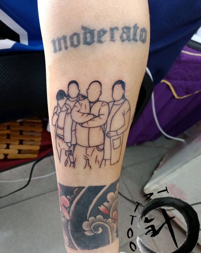 简笔肖像纹身图片