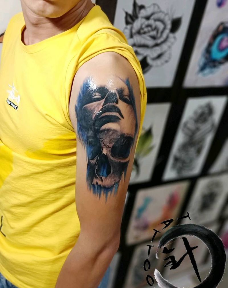 遮盖纹身图片_手臂欧美写实遮盖欧美纹身图案