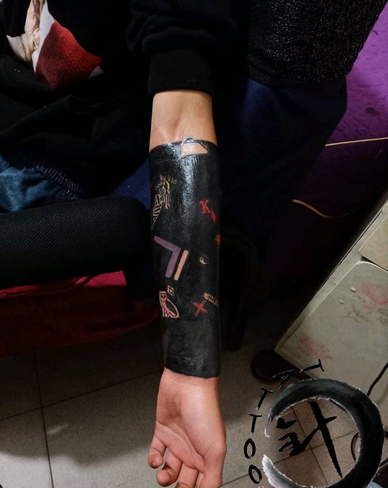 刷黑 遮盖纹身图片