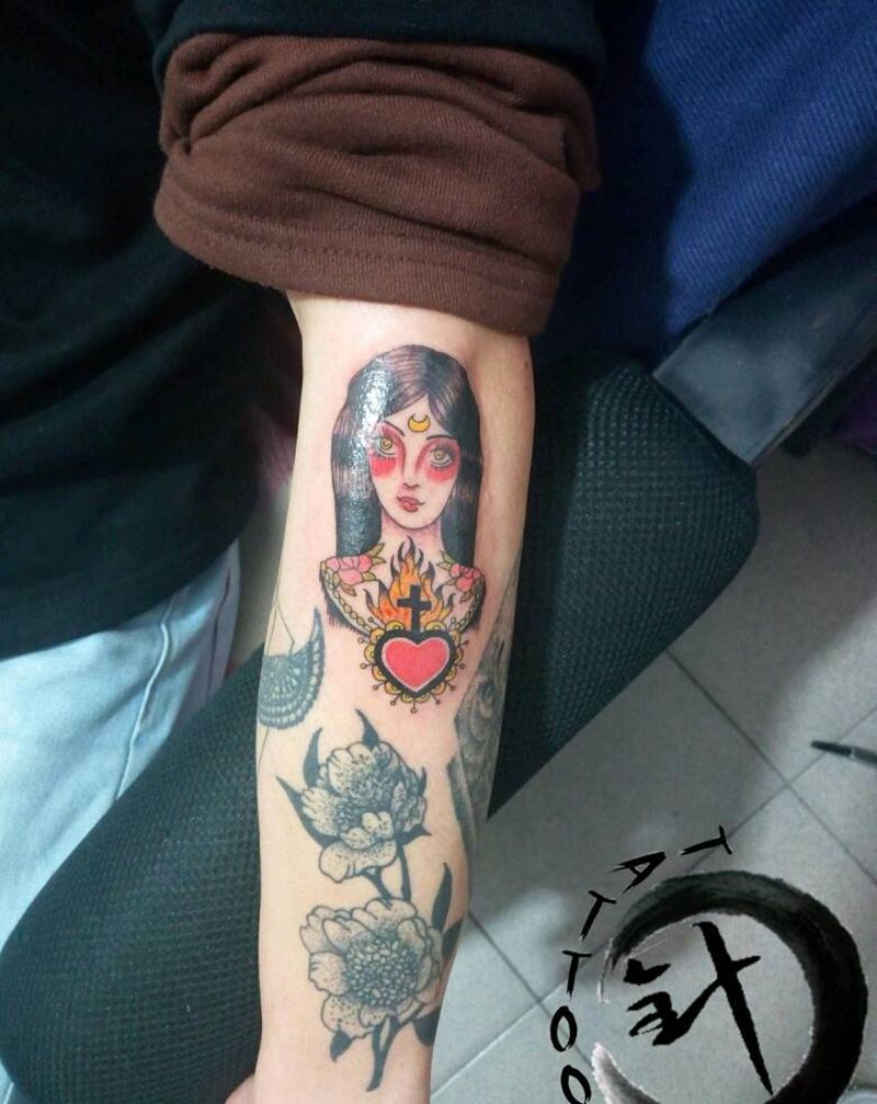 #school#纹身图片_手臂欧美人物原创小白刺青塔图~针成品纹身图案