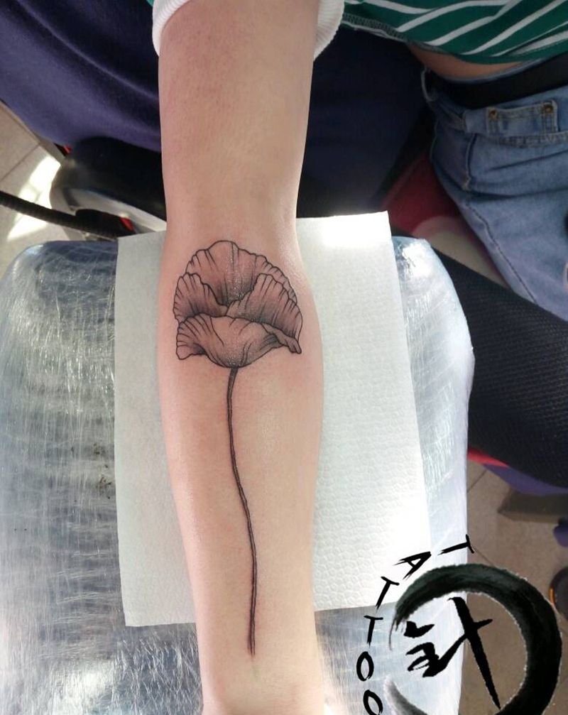 #花#纹身图片_手臂清新植物原创小白刺青塔图~针成品纹身图案