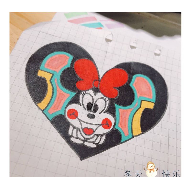 劈叉都是爱你的形状纹身图片_手稿腿部手部清新卡通纹身图案