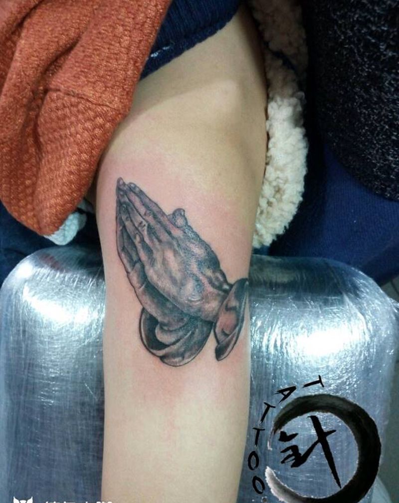 佛手纹身图片_手臂传统宗教原创小白刺青塔图 针成品纹身图案