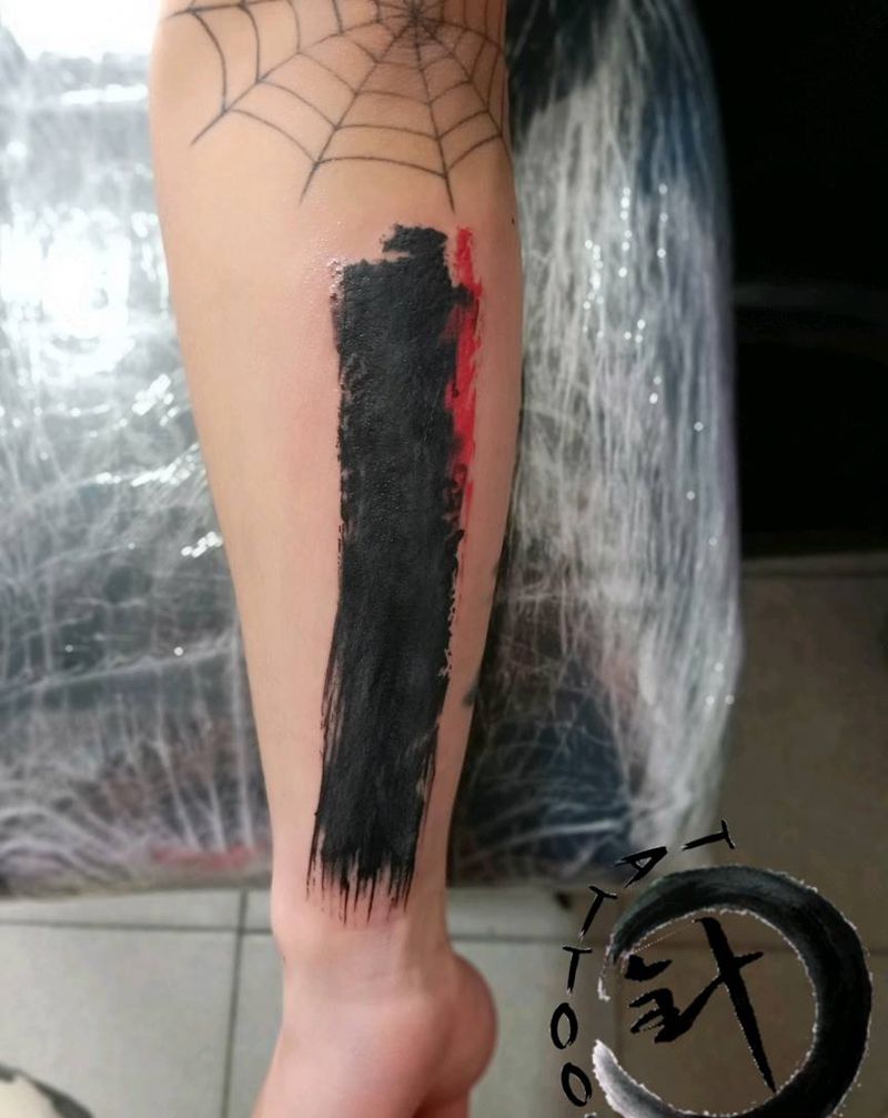 遮盖纹身图片_手臂水墨水彩遮盖纹身图案