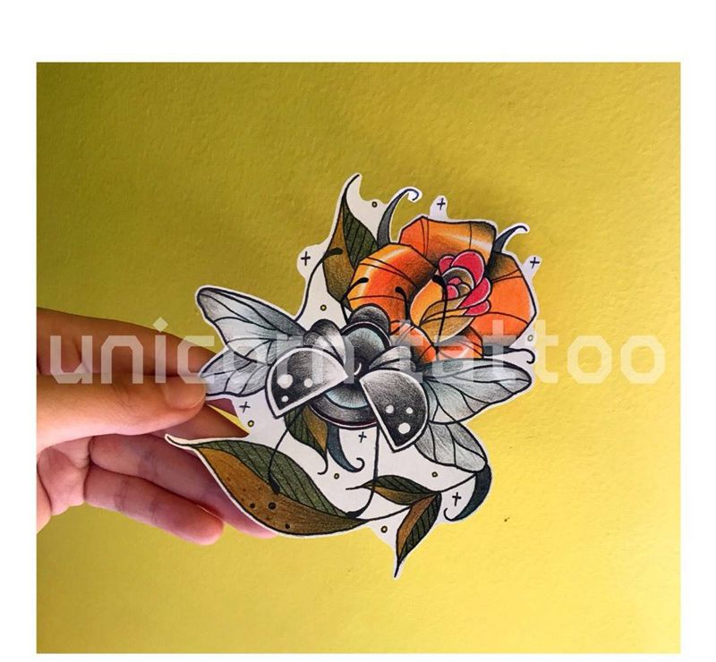 手稿 甲虫纹身图片_手稿手臂清新原创动物纹身图案