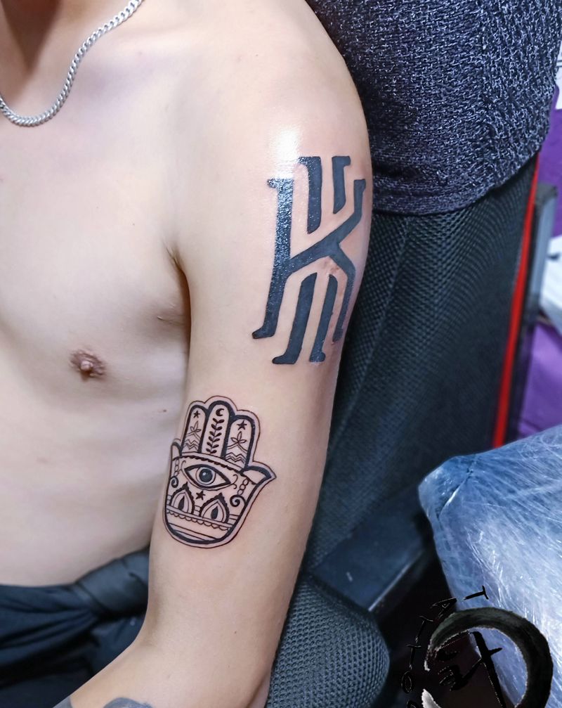 拼图old school纹身图片_手臂Old School拼图old school纹身图案