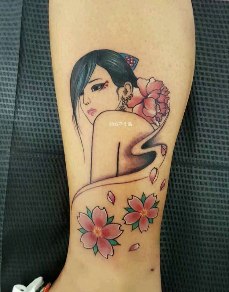 艺妓纹身图片