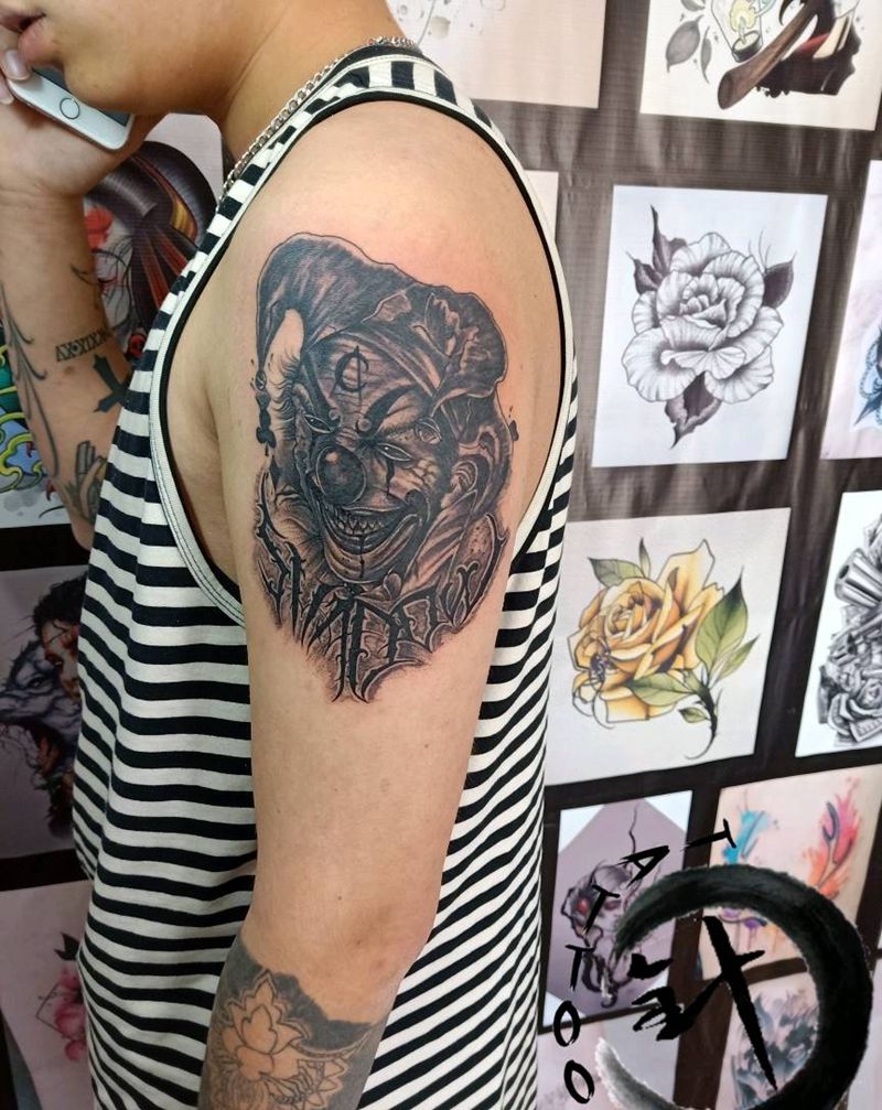 暗黑小丑纹身图片