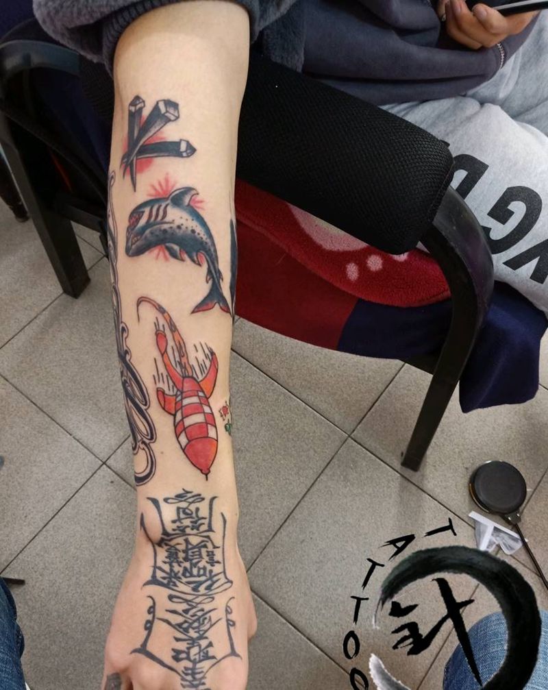 school拼图纹身图片