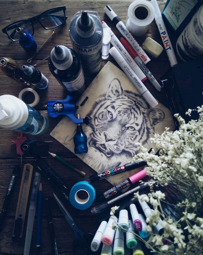 撸练习皮纹身图片_动物纹身图案