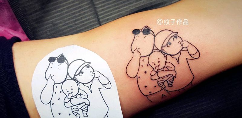 卡通肖像纹身图片