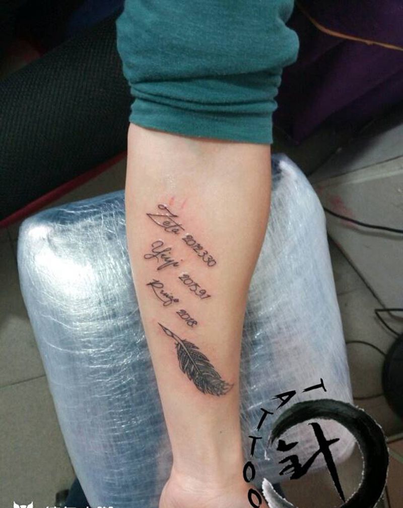 字母纹身图片_手臂清新字符原创小白刺青塔图~针成品纹身图案