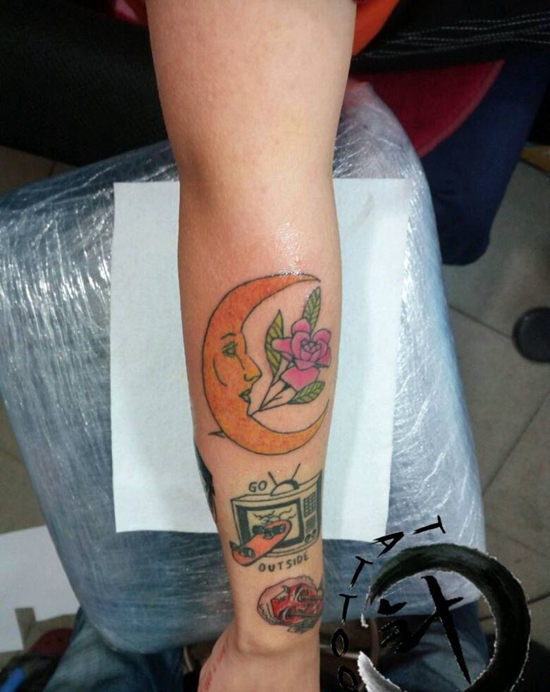 欧美小图纹身图片_手臂欧美原创小白刺青塔图~针成品纹身图案