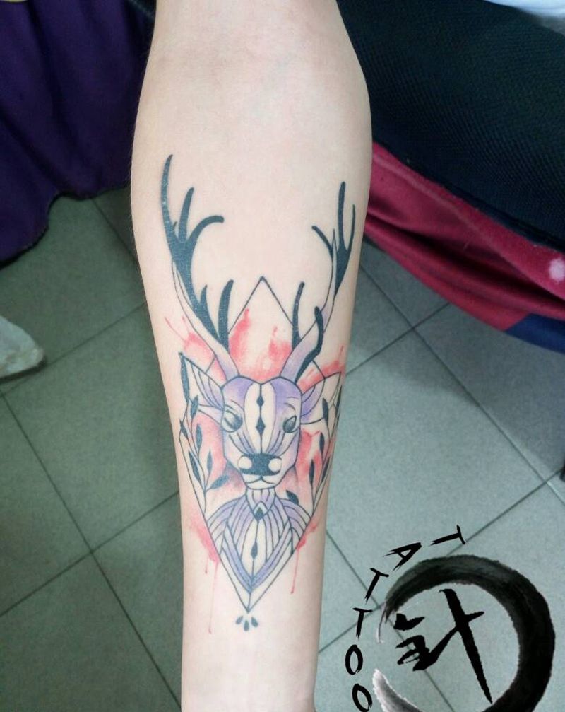 #恢复后#纹身图片_手臂欧美清新动物原创恢复后成品纹身图案