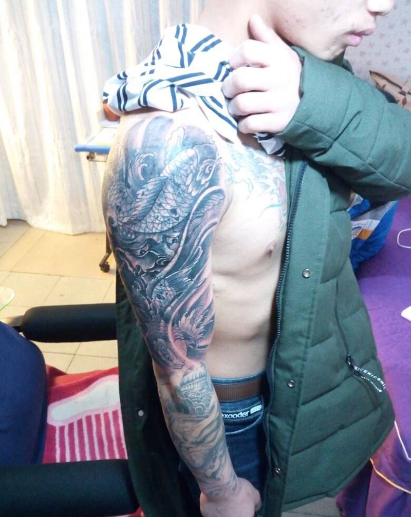 遮盖|未完待续纹身图片_手臂传统动物原创遮盖半成品小白刺青塔图 针纹身图案