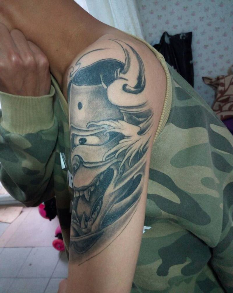 般若|恢复后纹身图片_手臂传统鬼神原创恢复后小白刺青塔图 针成品纹身图案