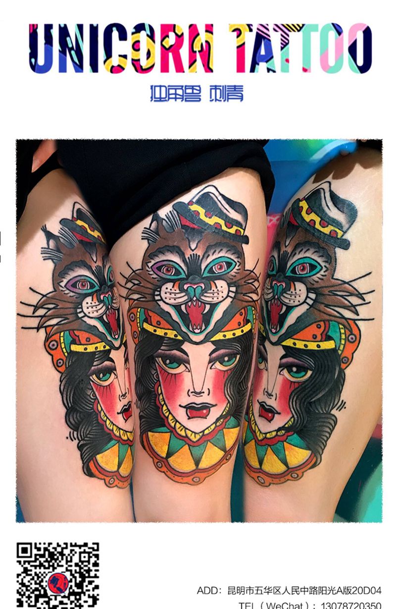 old school纹身图片_腿部Old School纹身图案