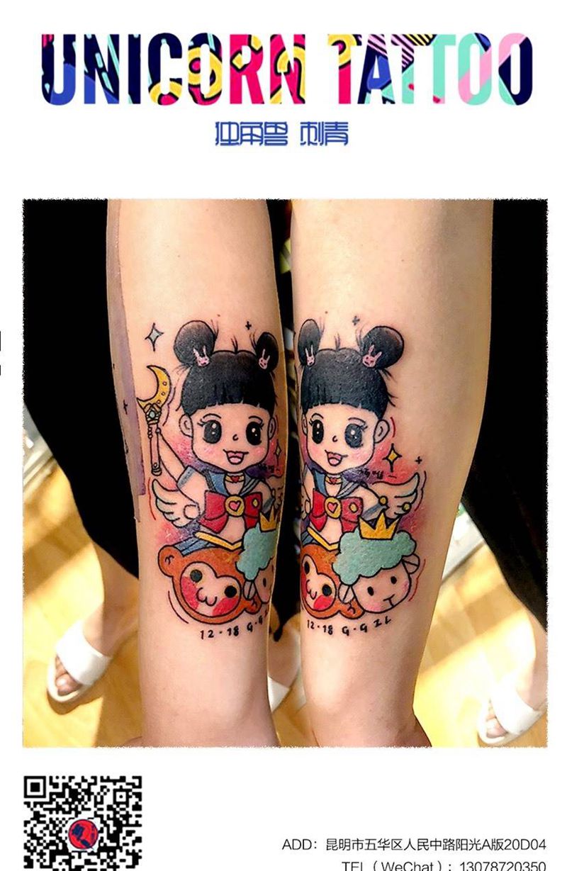 宝宝唯一纹身图片_手部人物卡通纹身图案