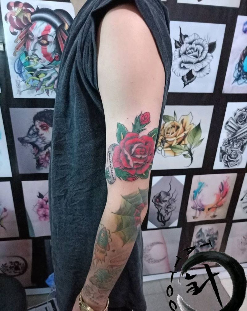 玫瑰#修改纹身图片_手臂欧美植物原创小小白刺塔图~针修改添加成品纹身图案