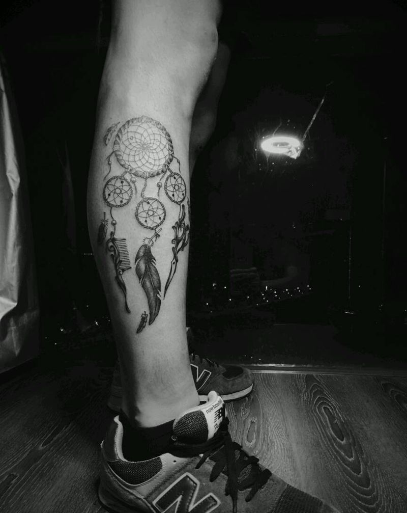 捕梦网纹身图片