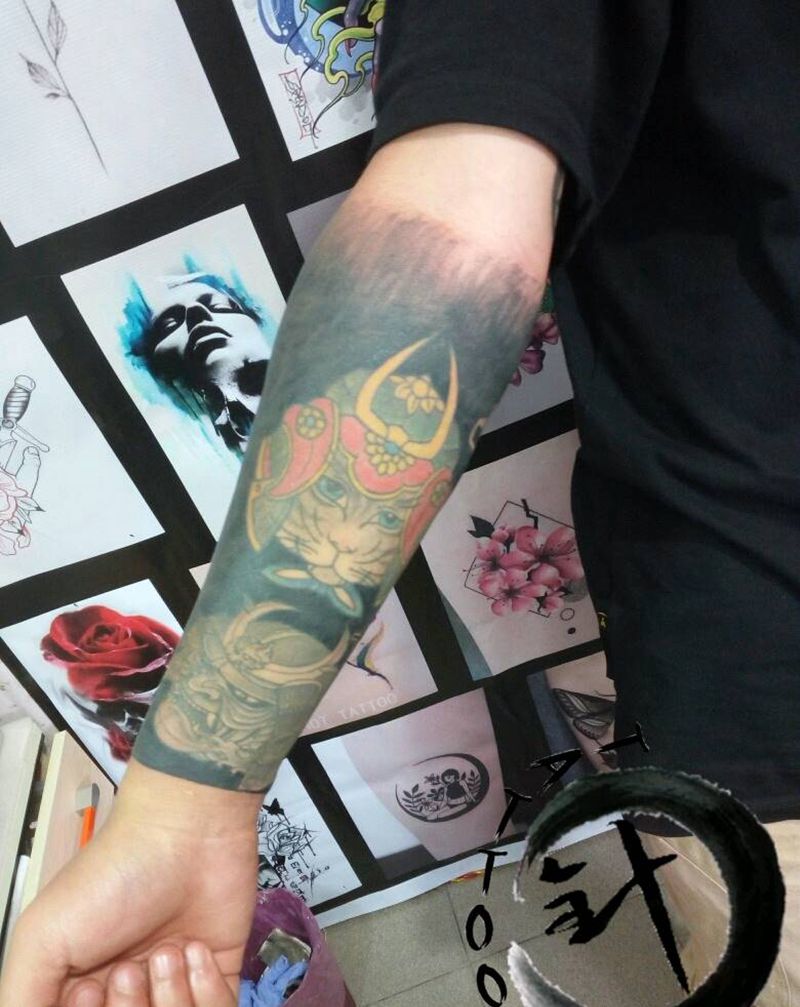 #刷黑#纹身图片_手臂传统图腾原创小小白刺塔图*针成品纹身图案