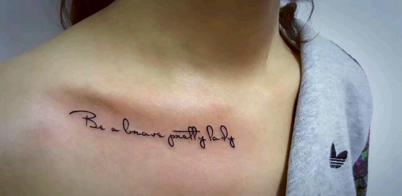 锁骨英文纹身图片