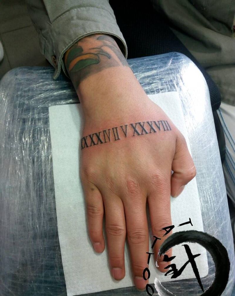 #数字#纹身图片_手部清新字符原创小白刺青塔图~针成品纹身图案