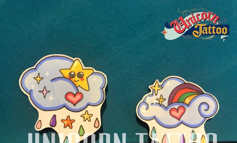 星星组小可爱纹身图片_手稿清新贴纸卡通纹身图案