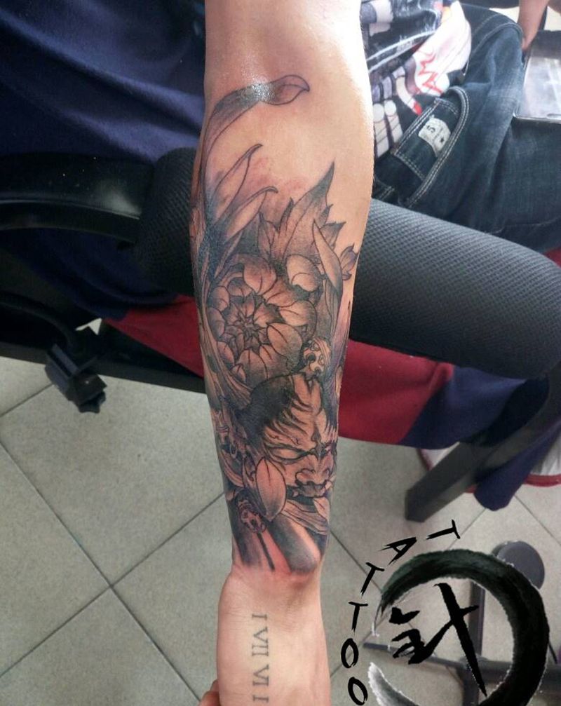 #般若#纹身图片_手臂传统人物原创小白刺青塔图~针成品纹身图案