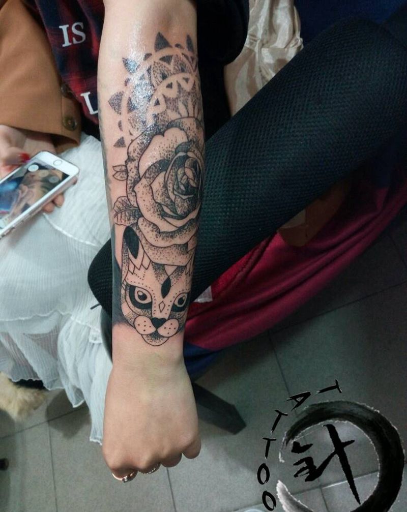 #点刺#纹身图片_手臂欧美清新几何原创小白刺青塔图~针成品纹身图案