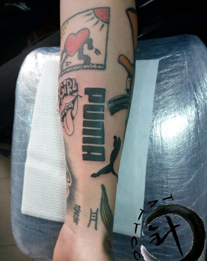 #PUMA#纹身图片_手臂清新图腾原创小白刺青塔图~针成品纹身图案