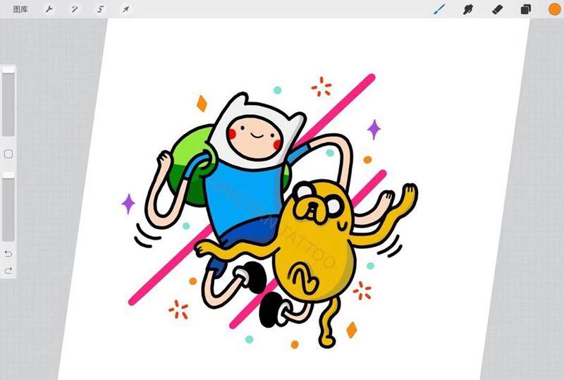 探险活宝纹身图片_手稿腿部手部原创卡通纹身图案