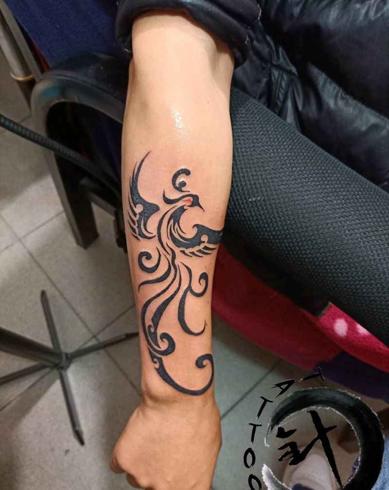 凤图腾纹身图片