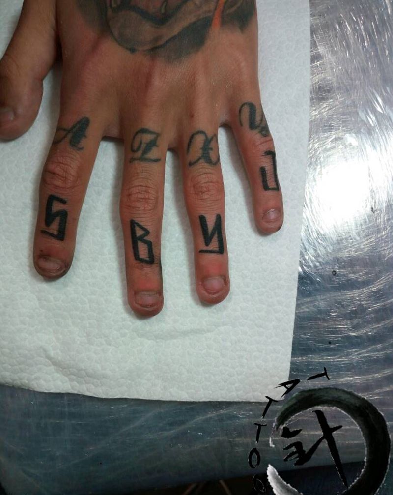 #字母#纹身图片_手部清新字符原创小白刺青塔图~针成品纹身图案