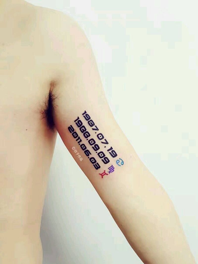 家人生日加星座纹身图片