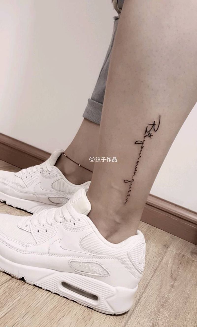 脚踝英文纹身图片