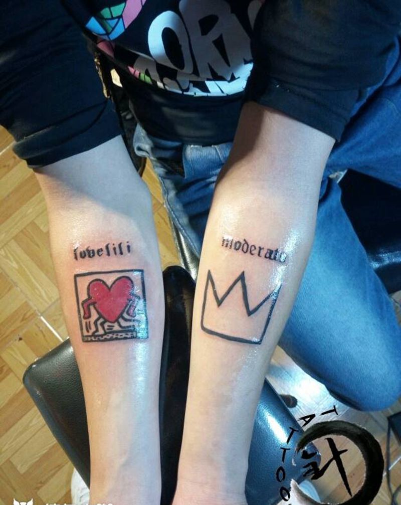 权志龙半同款纹身图片_手臂清新几何字符原创小白刺青塔图 针成品纹身图案