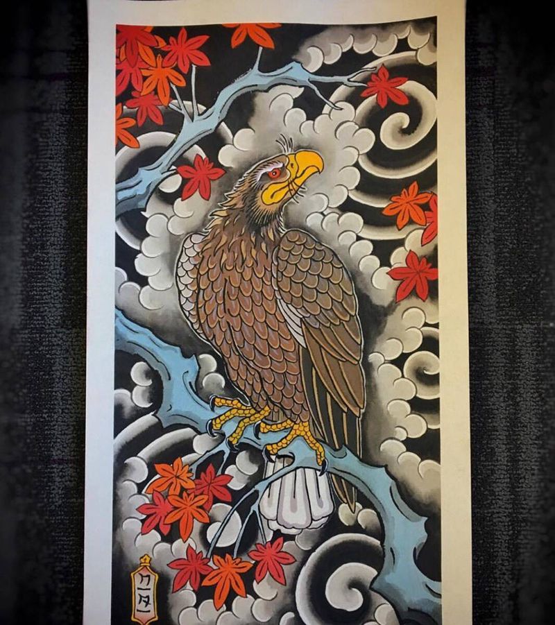 日式纹身图片_手稿传统动物纹身图案