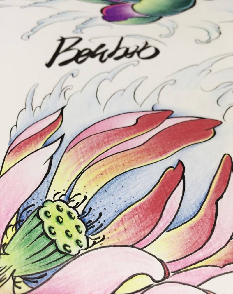 莲花纹身图片_手稿原创植物手部腿部手臂胸部肩部腰部背部纹身图案