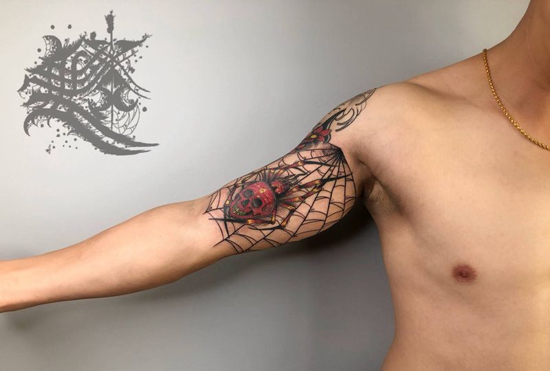 蜘蛛纹身图片_手臂纹身图案