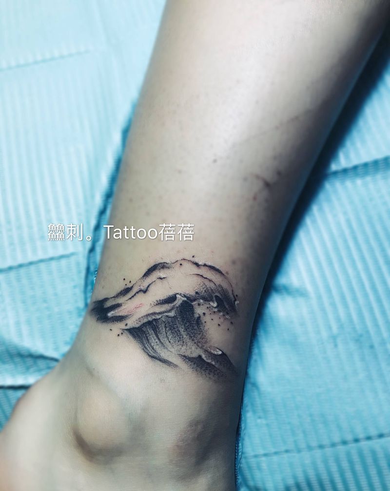 海誓山盟纹身图片_腿部脚部纹身图案