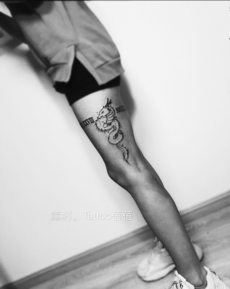 腿环纹身图片_腿部纹身图案